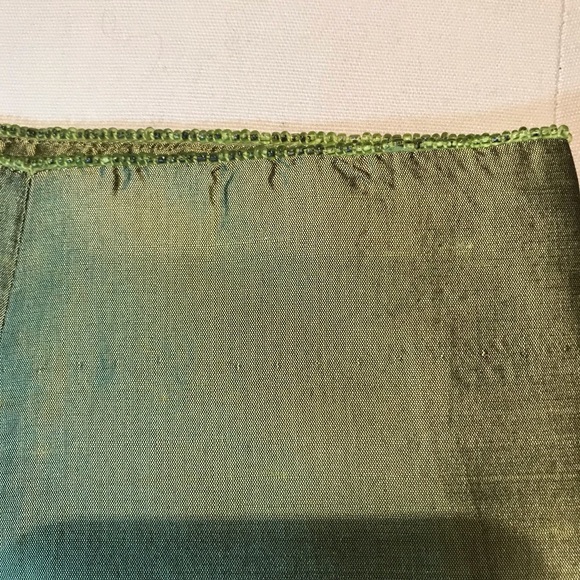 Dana Buchman Green Silk Party Pants Beaded Hem - Picture 7 of 8